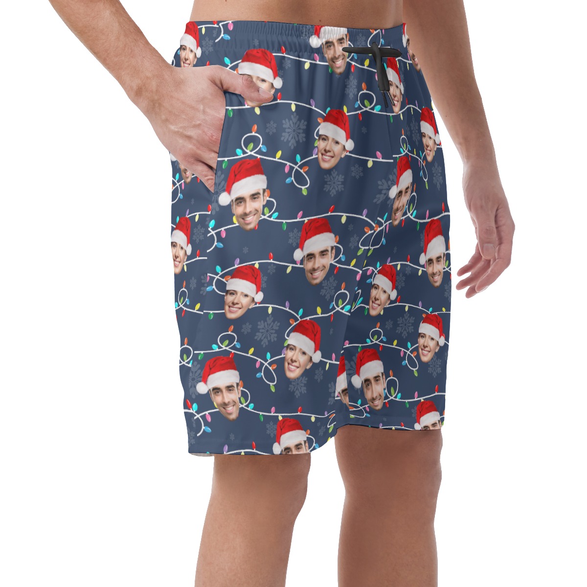 Christmas Hawaiian Shorts With Face For Men