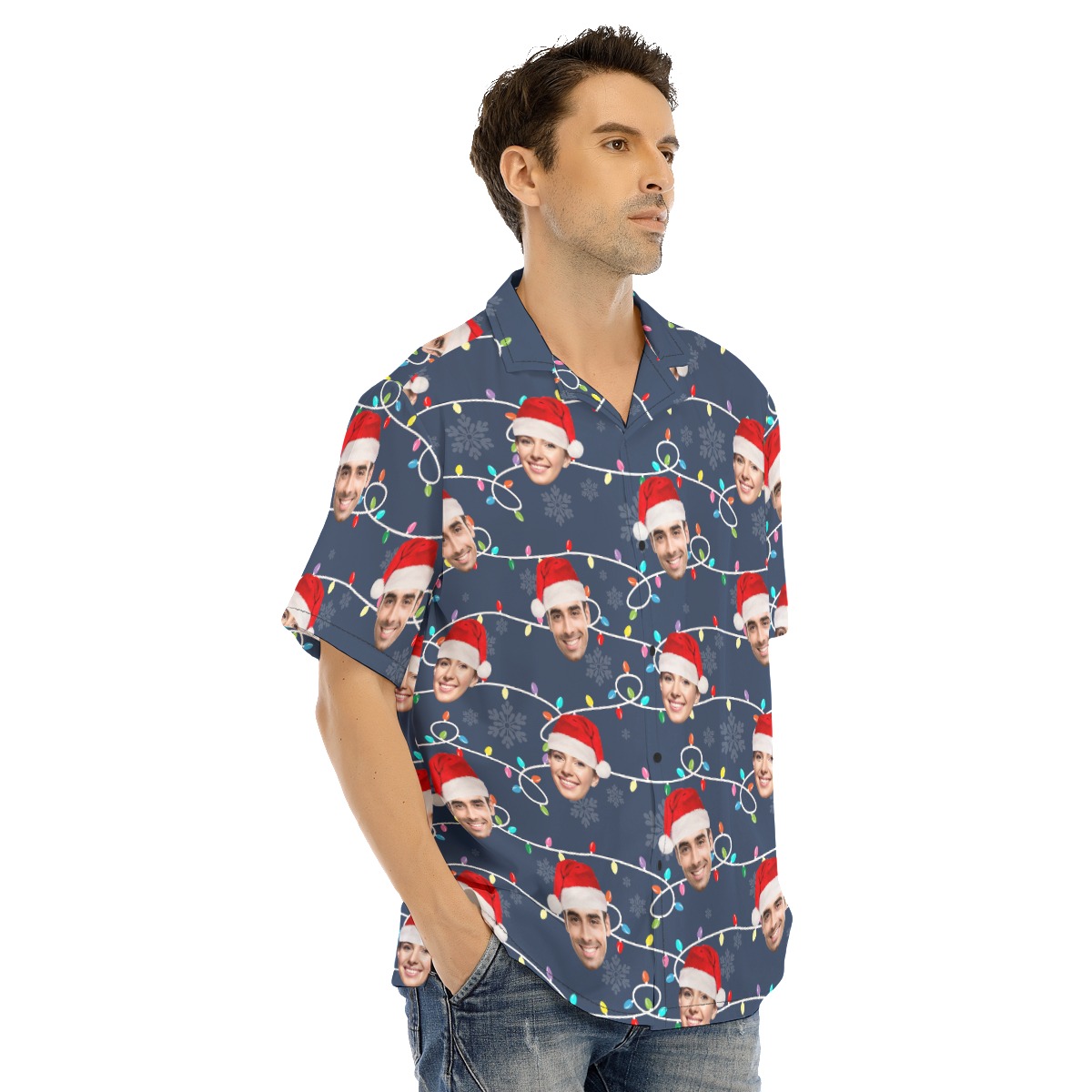 Funny Custom Face Hawaiian Christmas Shirt