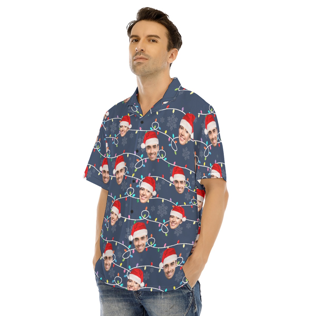 Funny Custom Face Hawaiian Christmas Shirt
