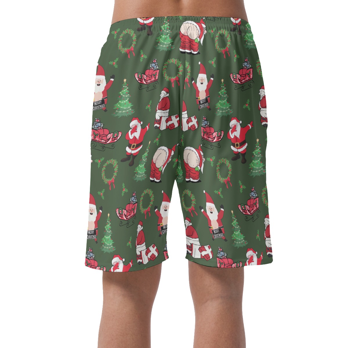 Christmas Naughty Santa Claus Hawaiian Beach Shorts