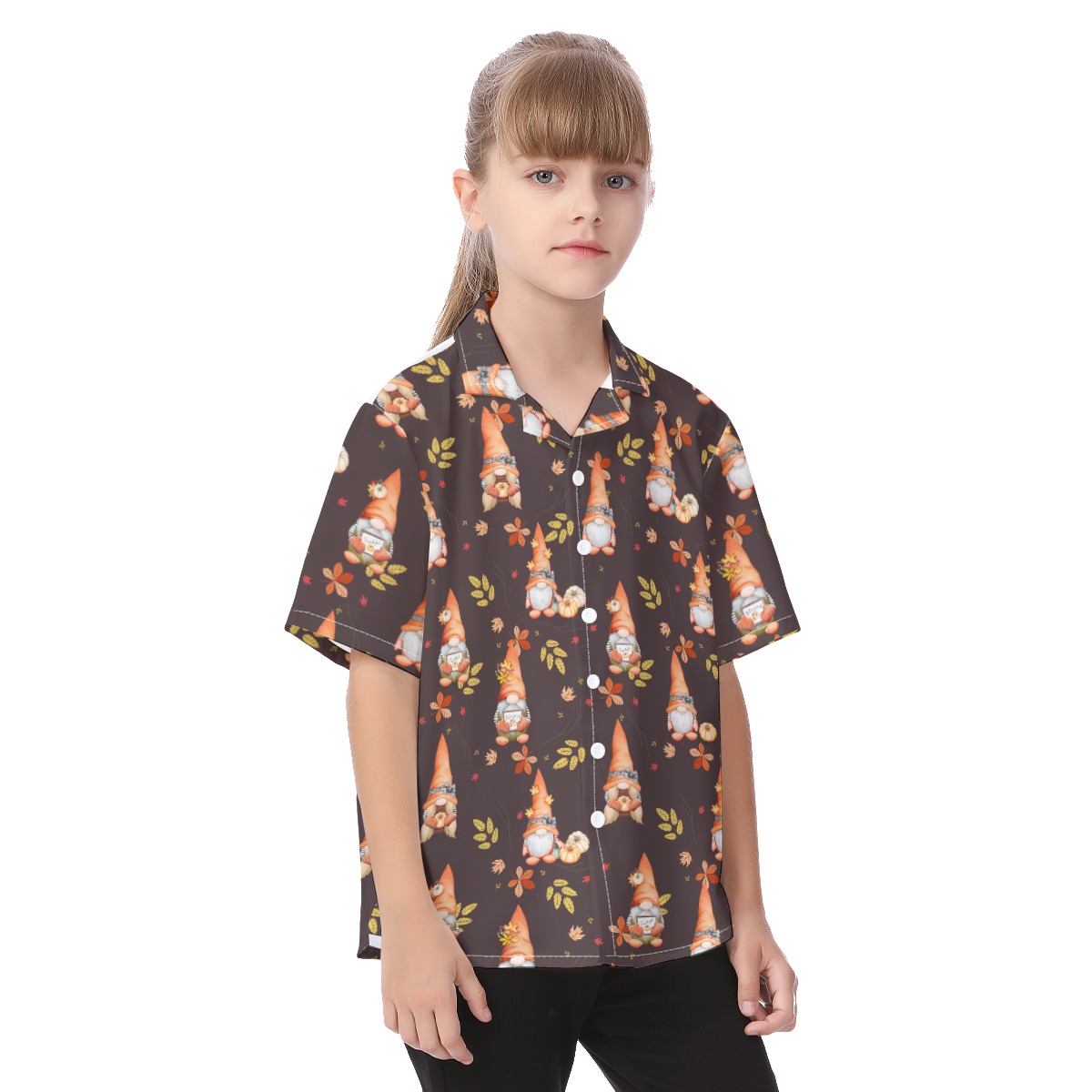 Gnomies Happy Thanksgiving Kid's Hawaiian Shirt