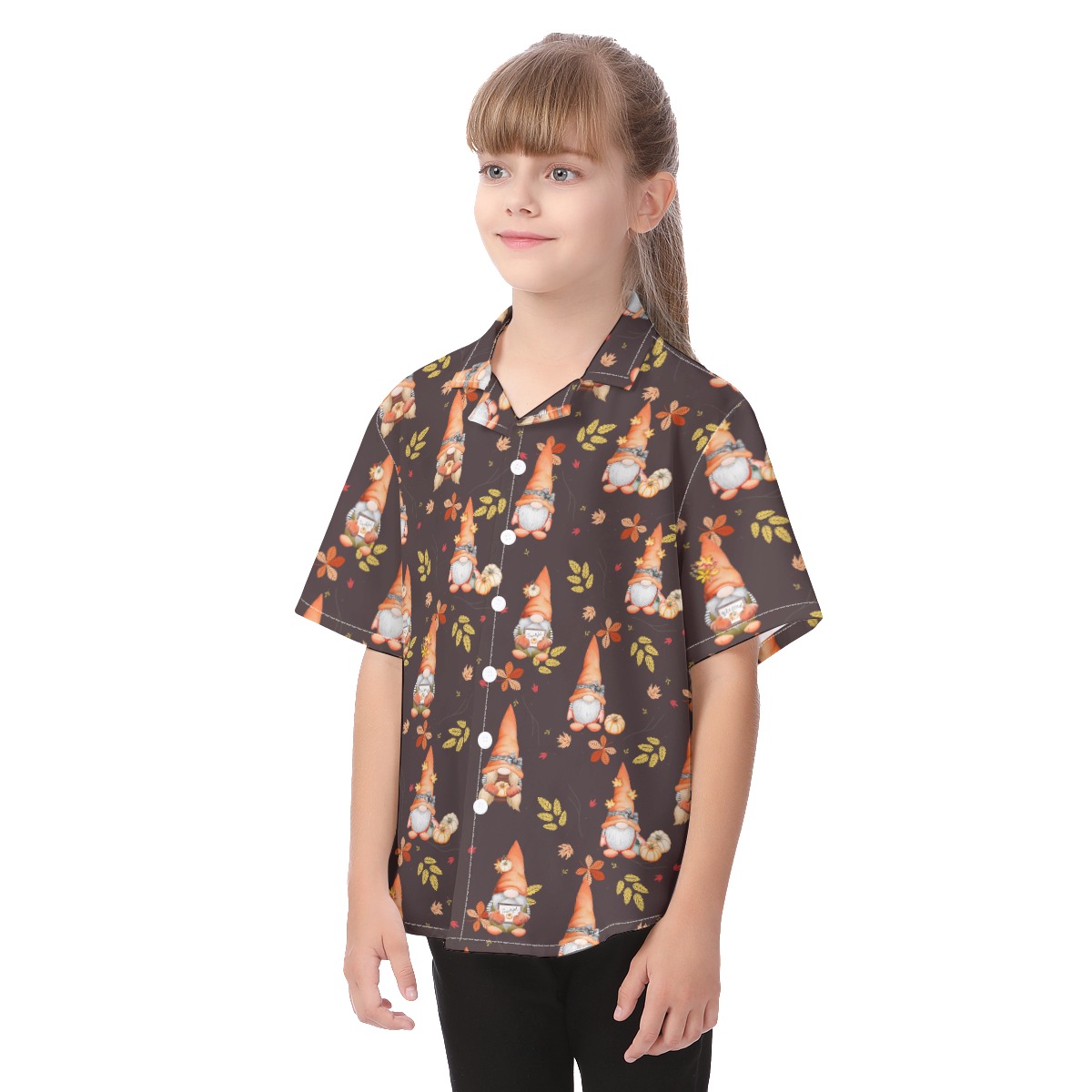 Gnomies Happy Thanksgiving Kid's Hawaiian Shirt