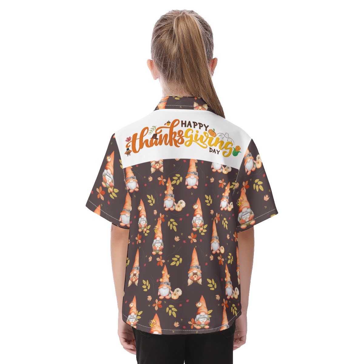 Gnomies Happy Thanksgiving Kid's Hawaiian Shirt