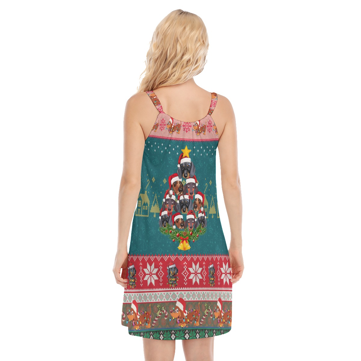 Christmas Dachshund Hawaiian Dress For Women