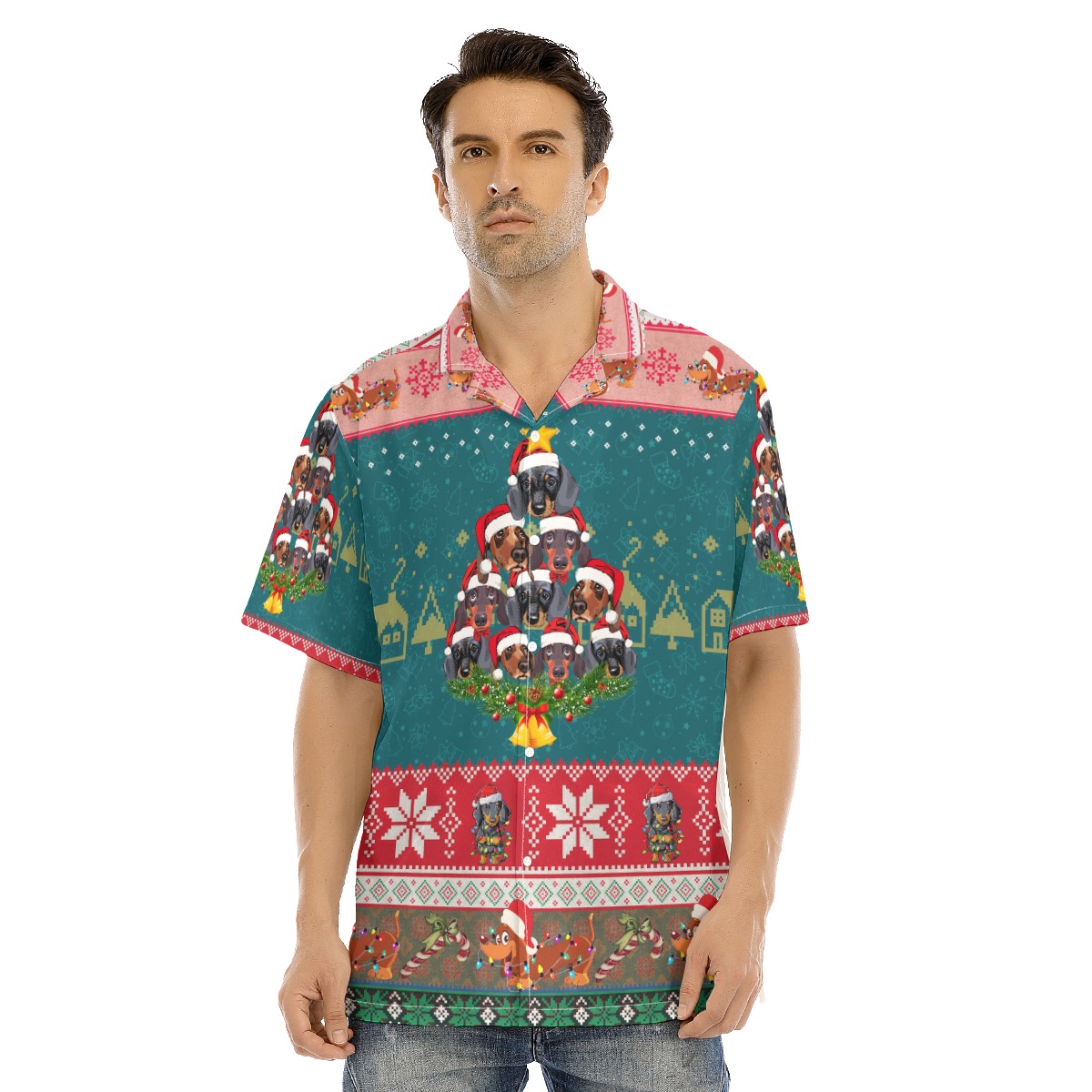 Men's Dachshund Christmas Hawaiian Shirt - variant image 1