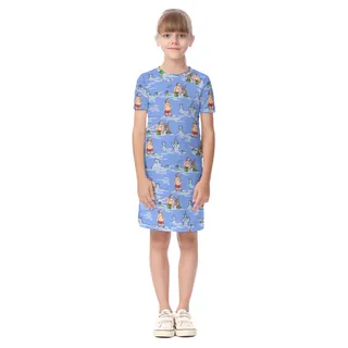 Cute Santa Christmas Kid's Hawaiian Dress