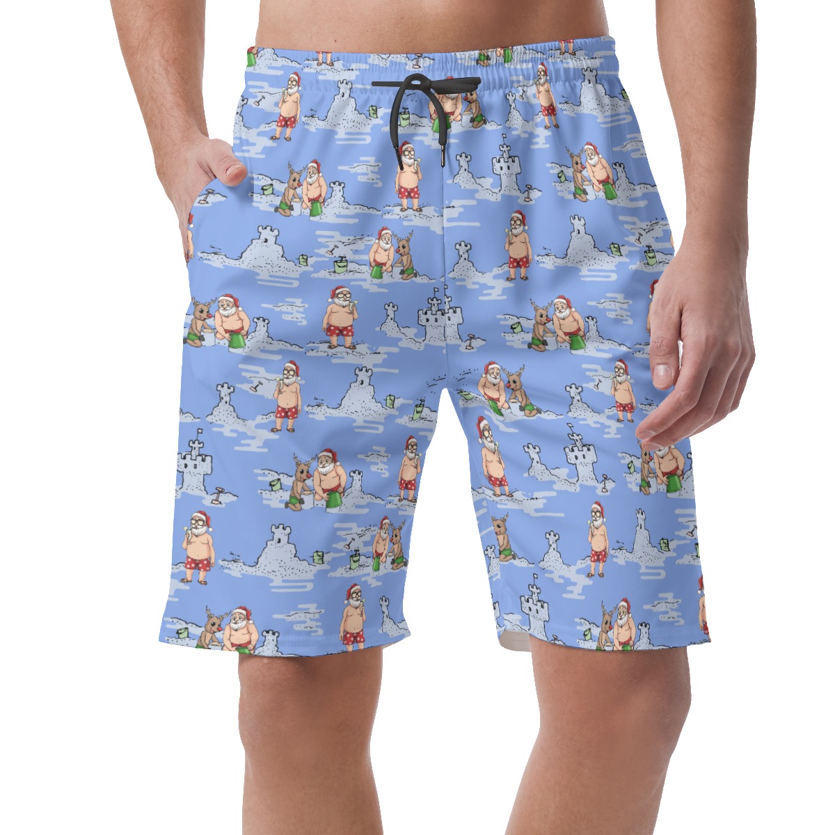 Santa Reindeer Christmas Shorts Hawaiian For Men - variant image 1
