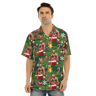 Santa Barry Wood Christmas Hawaiian Shirt