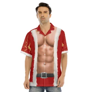 Funny Santa Costume Christmas Hawaiian Shirt