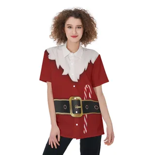 Holiday Costume Santa Claus Hawaiian Shirt For Women