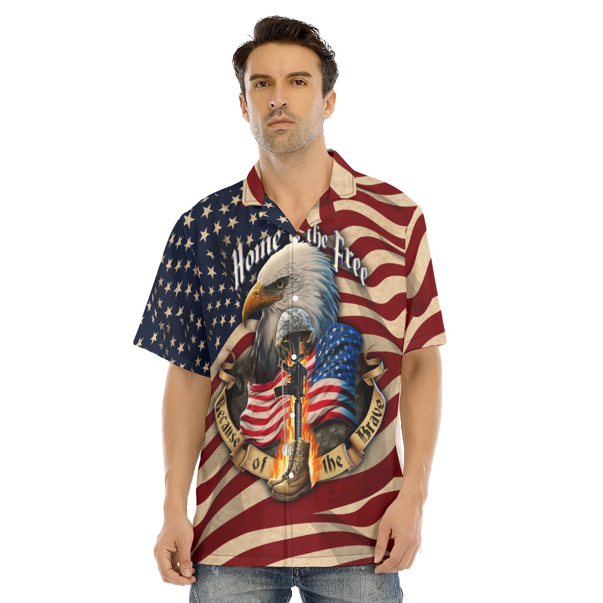 Patriotic American Eagle Hawaiian Shirt - variant image 1