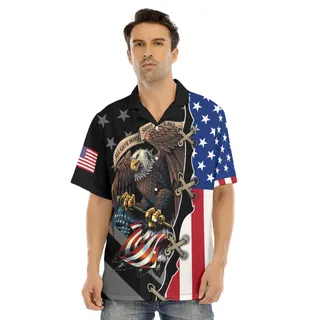 American Eagle And Flag Patriotic Hawaiian Shirt