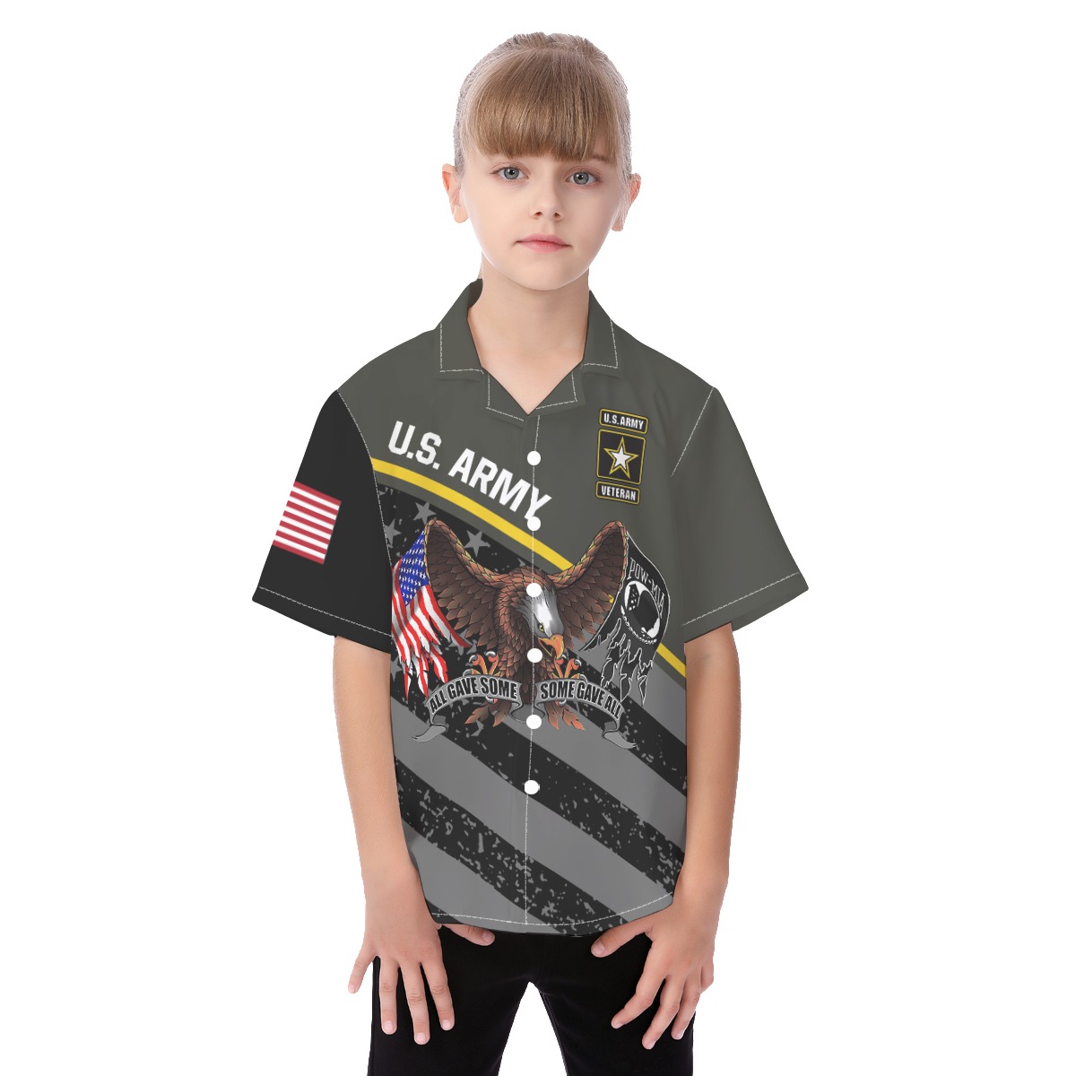American Eagle Patriotic Hawaiian Shirt For Kids - variant image 1