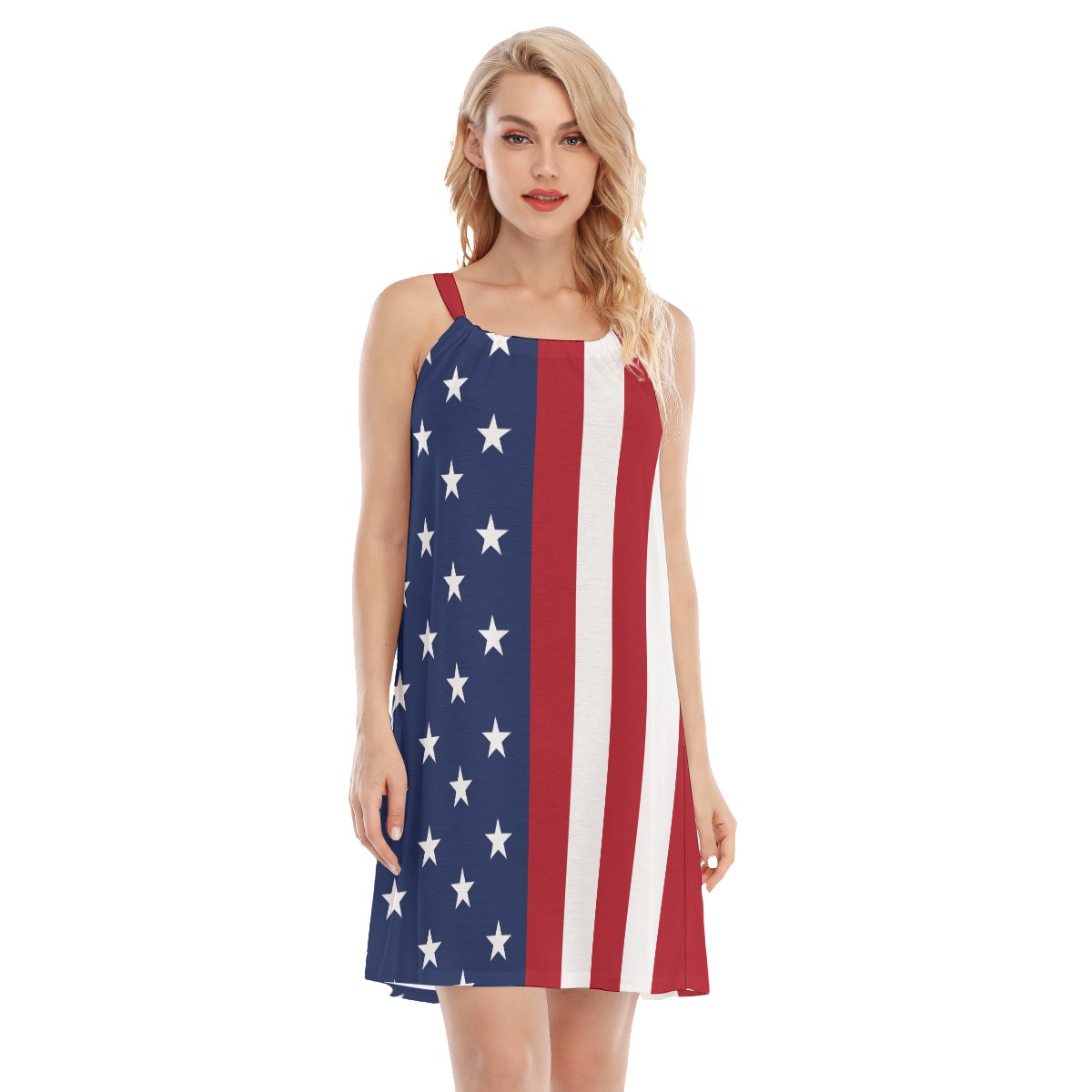 American Flag Hawaiian Cami Dress For Women - variant image 1