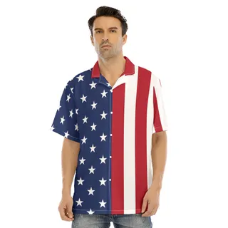 American Flag Men's Hawaiian Shirt