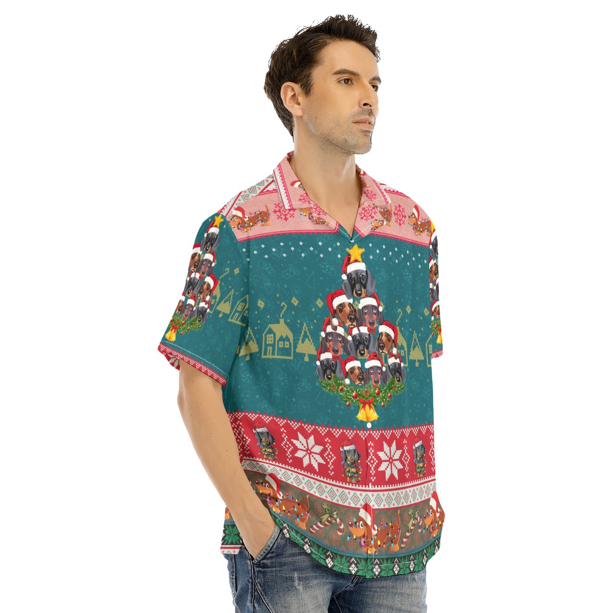 Men's Dachshund Christmas Hawaiian Shirt