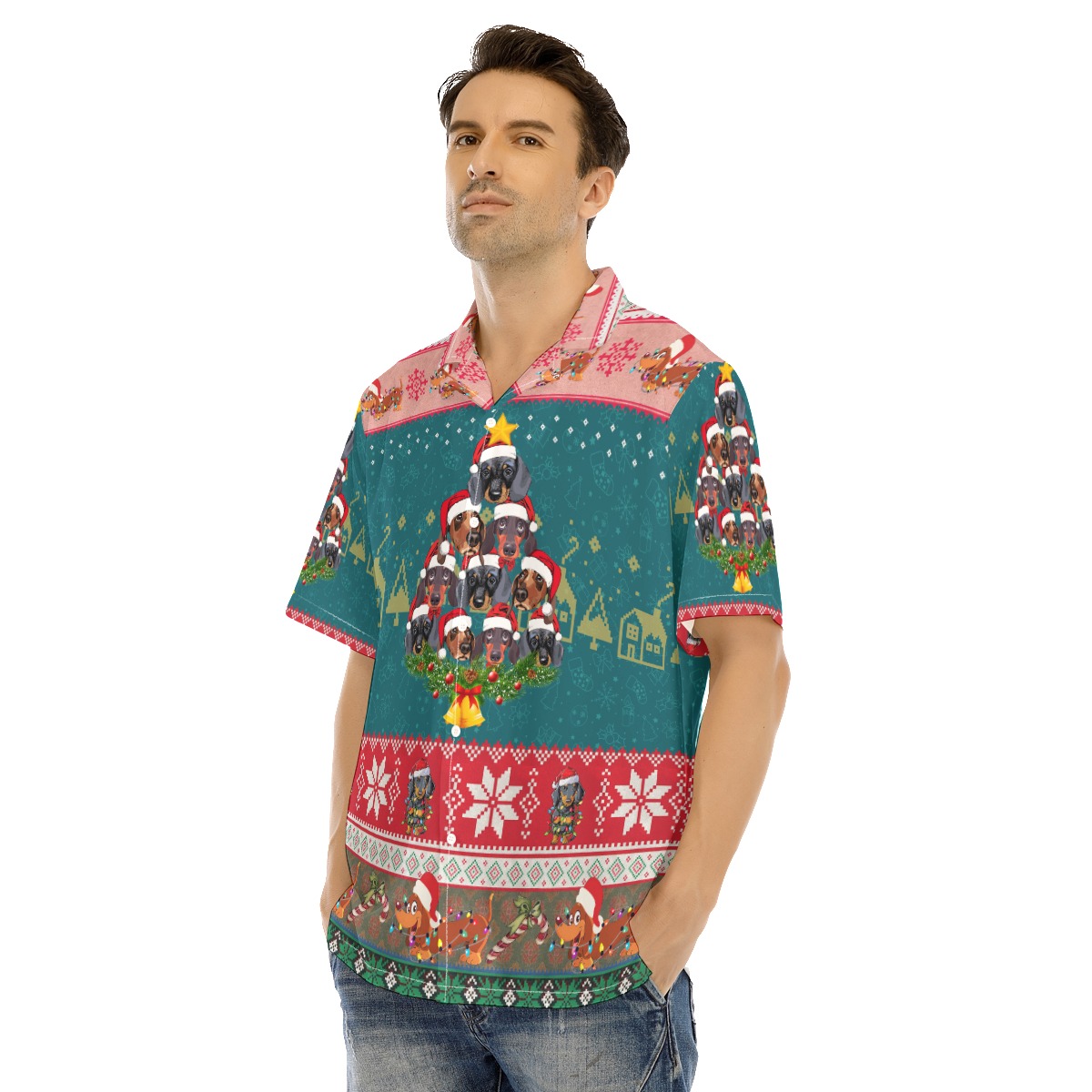 Men's Dachshund Christmas Hawaiian Shirt