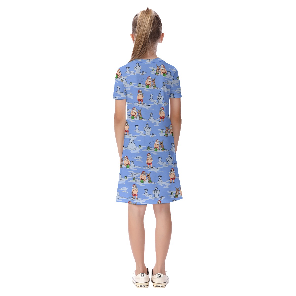 Cute Santa Christmas Kid's Hawaiian Dress