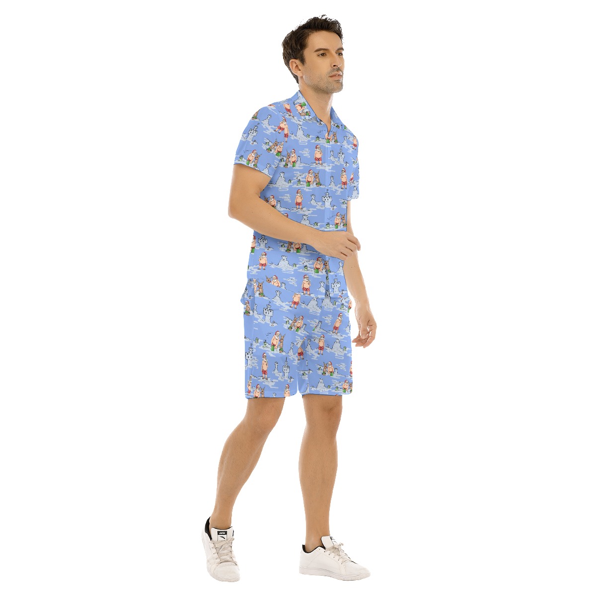 Funny Santa Christmas Hawaiian Shirt Set For Men