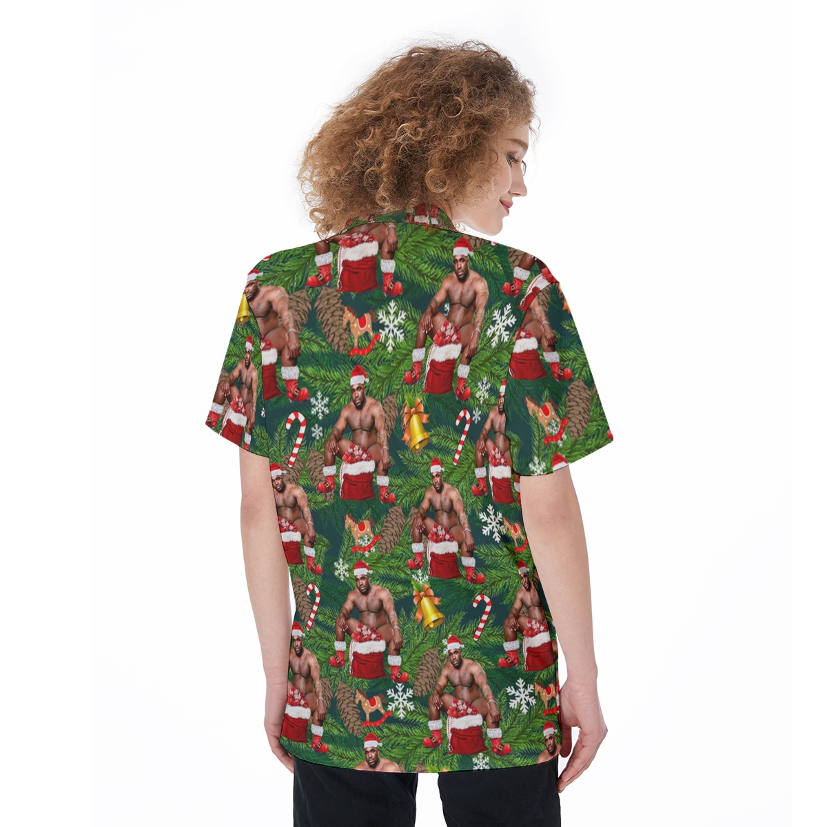 Barry Wood Christmas Button Shirt For Women