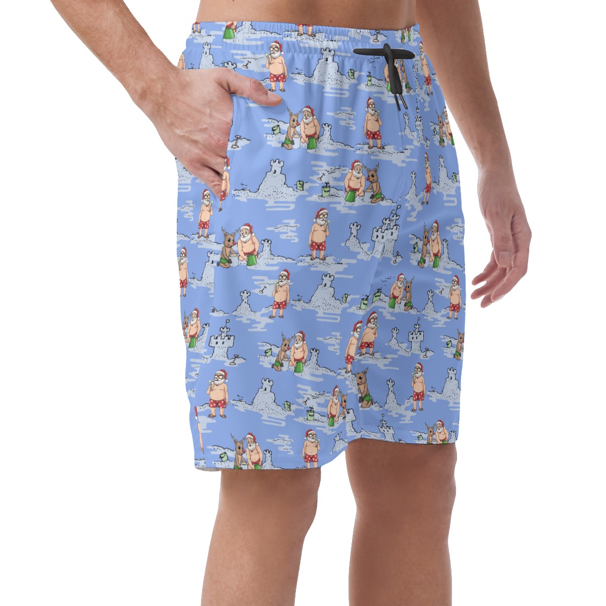Santa Reindeer Christmas Shorts Hawaiian For Men