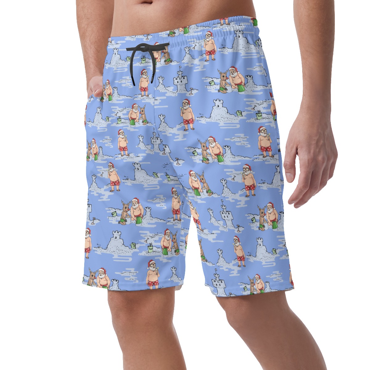 Santa Reindeer Christmas Shorts Hawaiian For Men