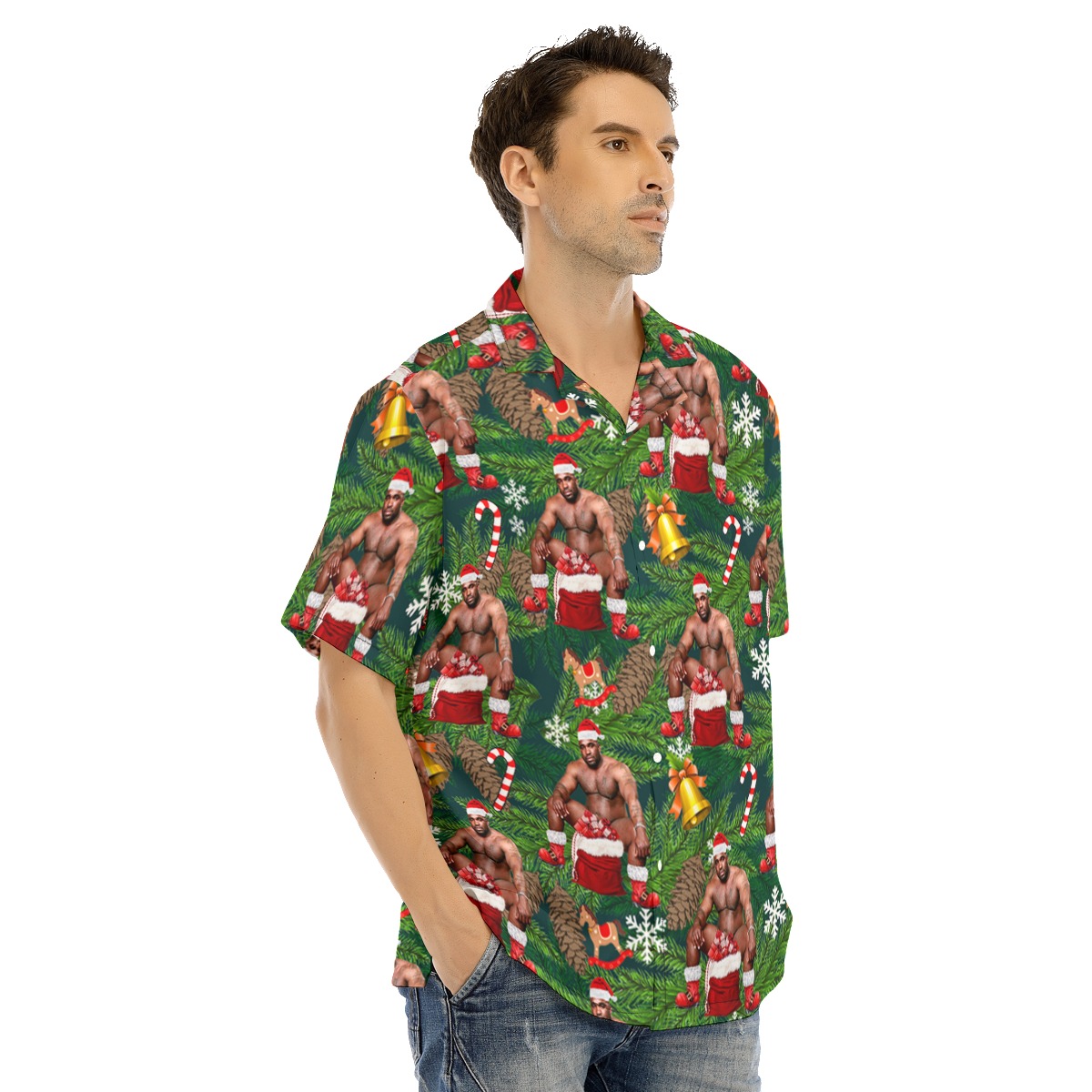 Santa Barry Wood Christmas Hawaiian Shirt