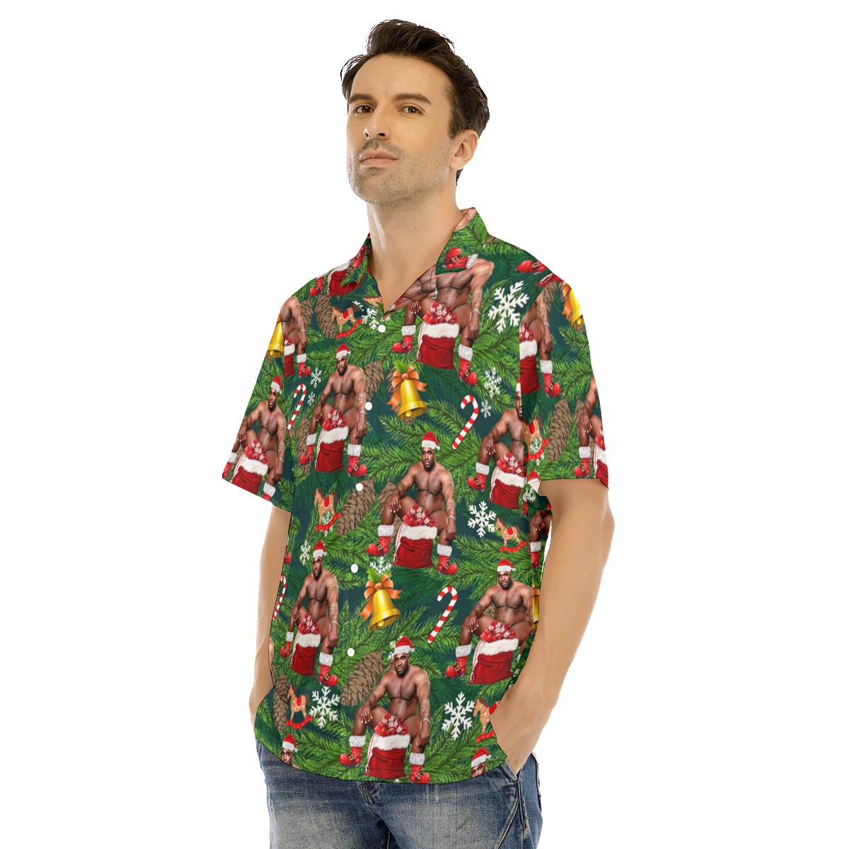 Santa Barry Wood Christmas Hawaiian Shirt