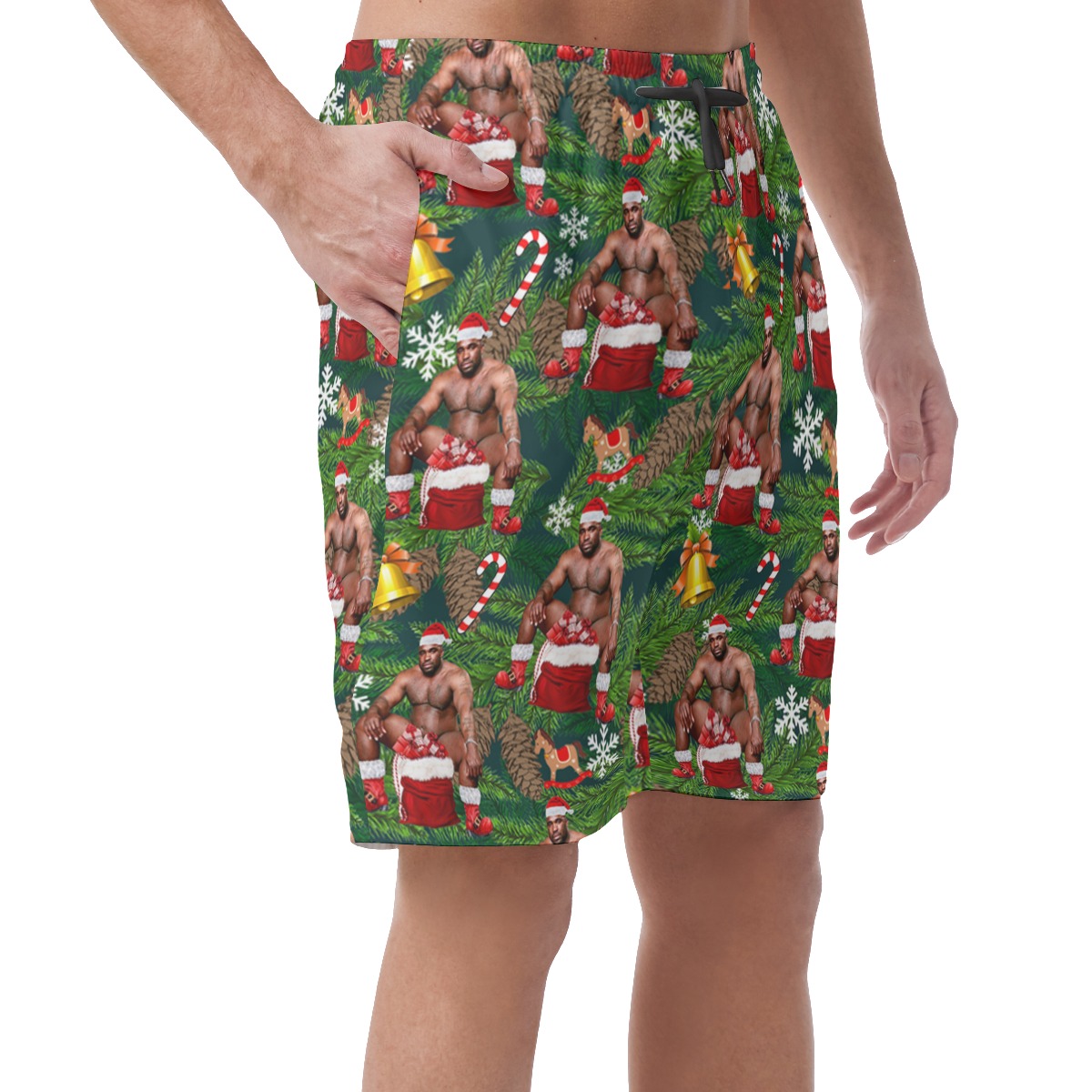 Funny Santa Barry Wood Christmas Hawaiian Shorts