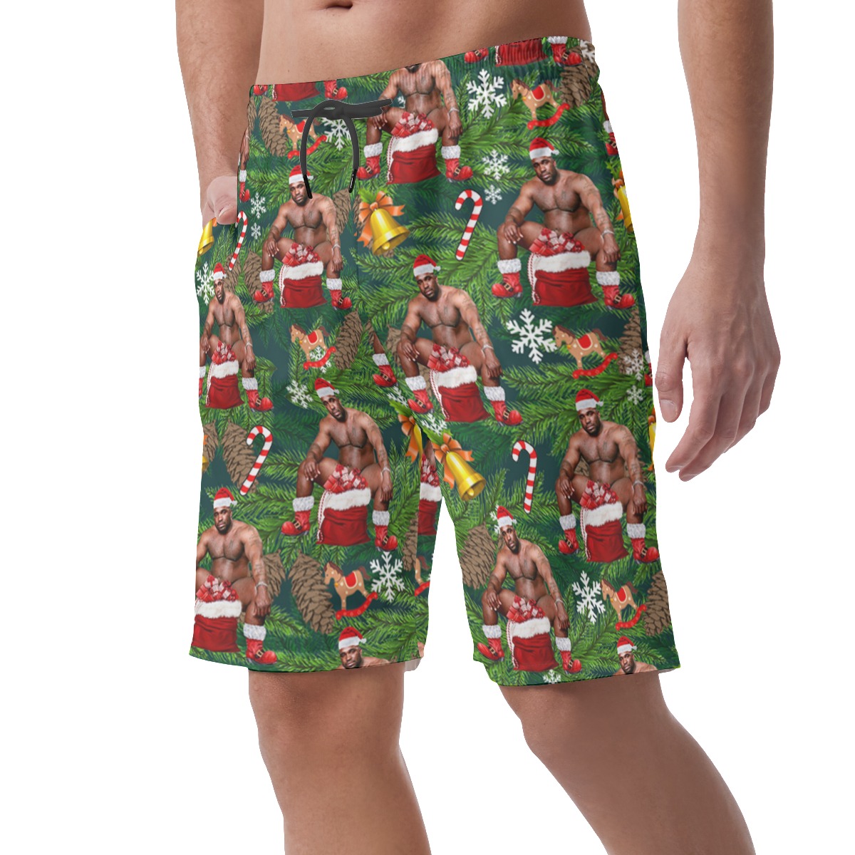 Funny Santa Barry Wood Christmas Hawaiian Shorts