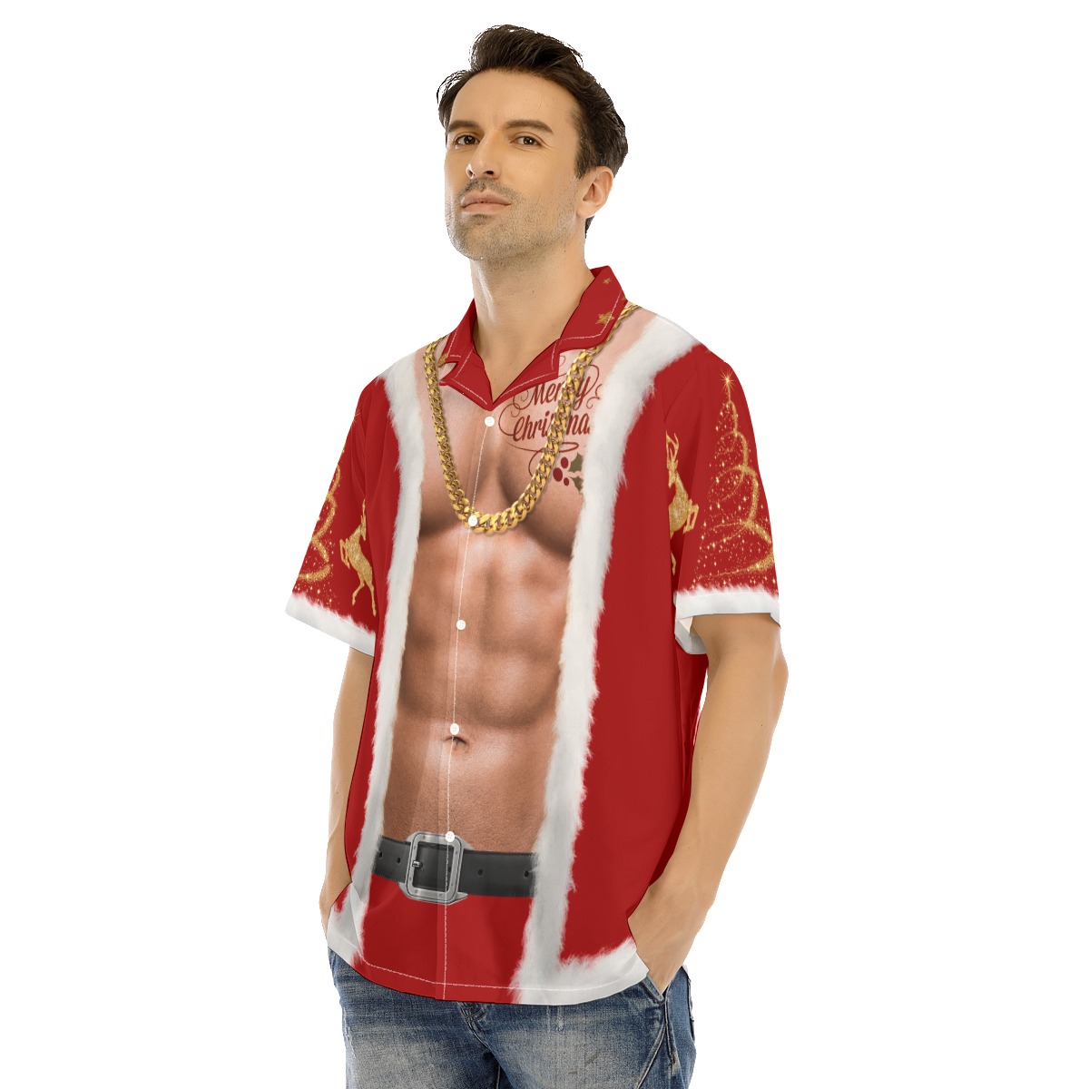 Unique Santa Claus Costume Christmas Hawaiian Shirt