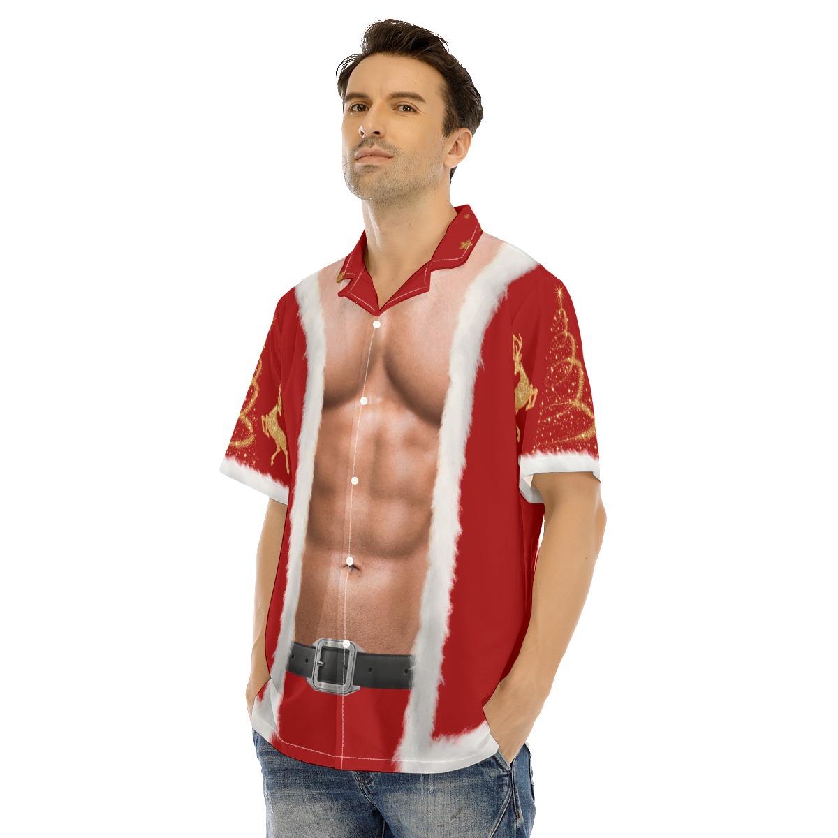 Funny Santa Costume Christmas Hawaiian Shirt