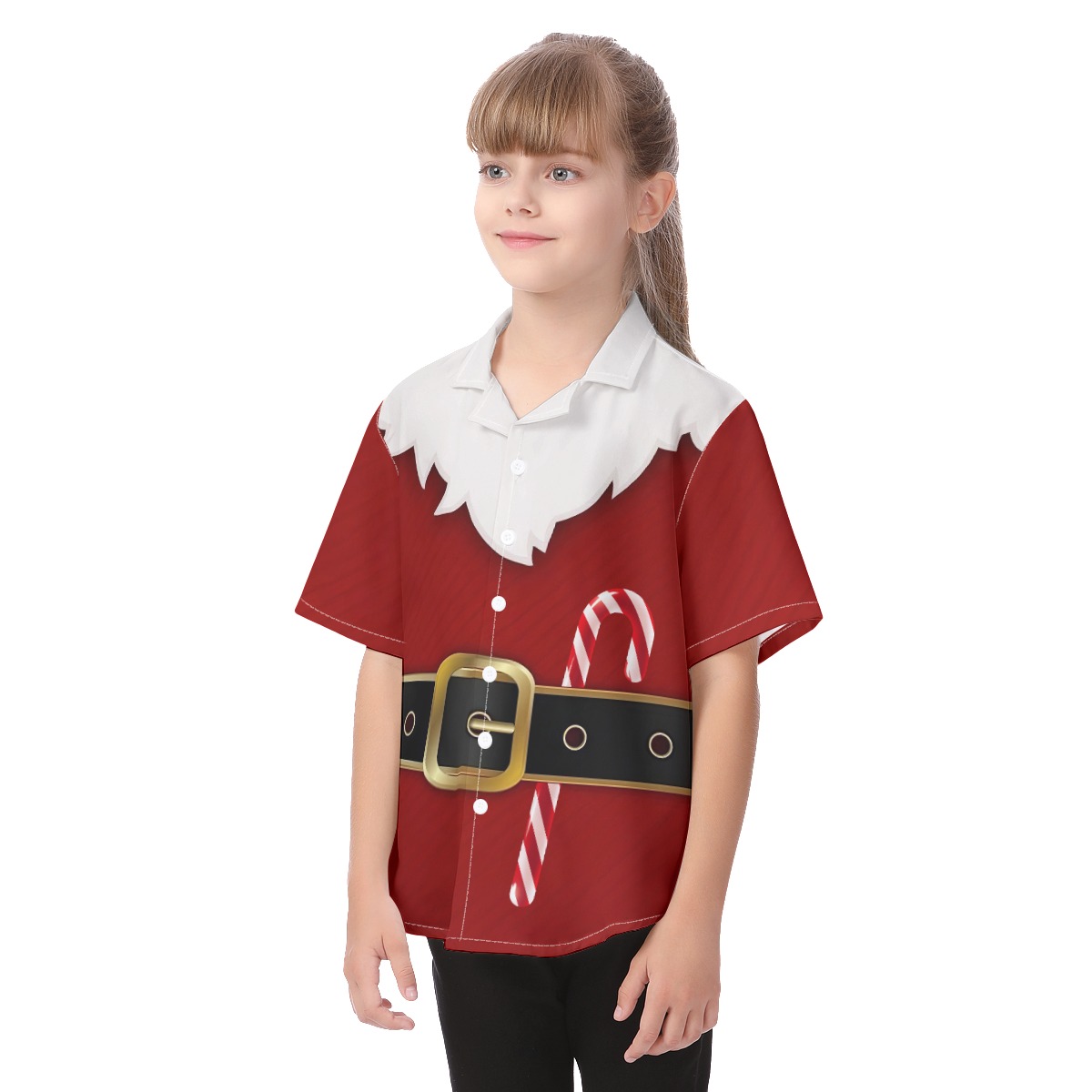 Cute Santa Claus Costume Hawaiian Shirt For Kids