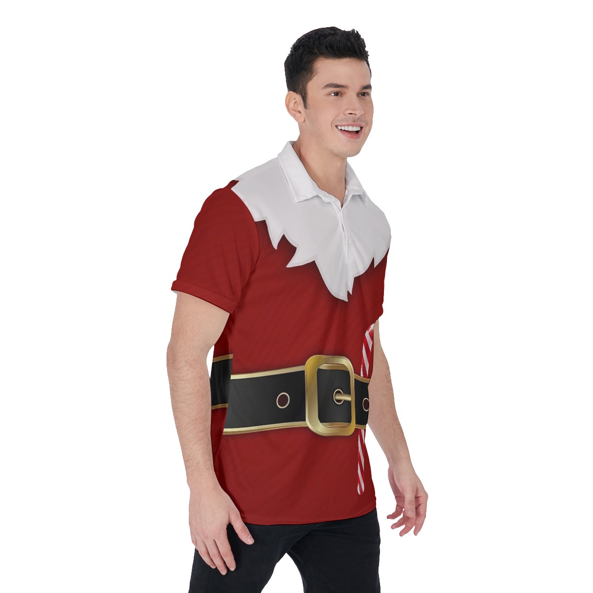 Costume Santa Claus Christmas Hawaiian Polo Shirt