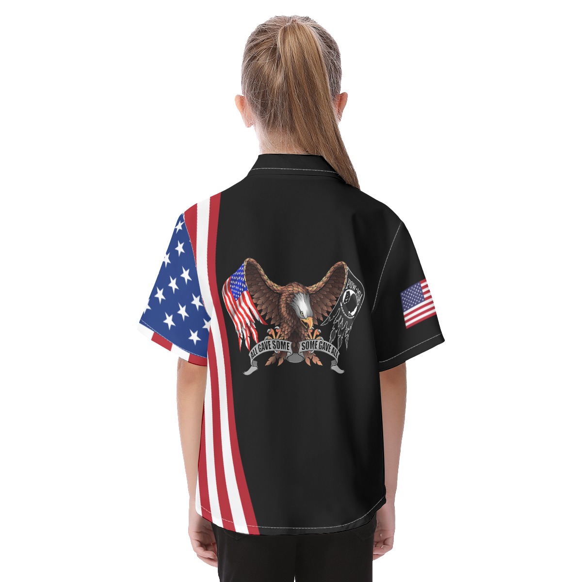 American Flag Eagle Patriotic Hawaiian Shirt For Kids