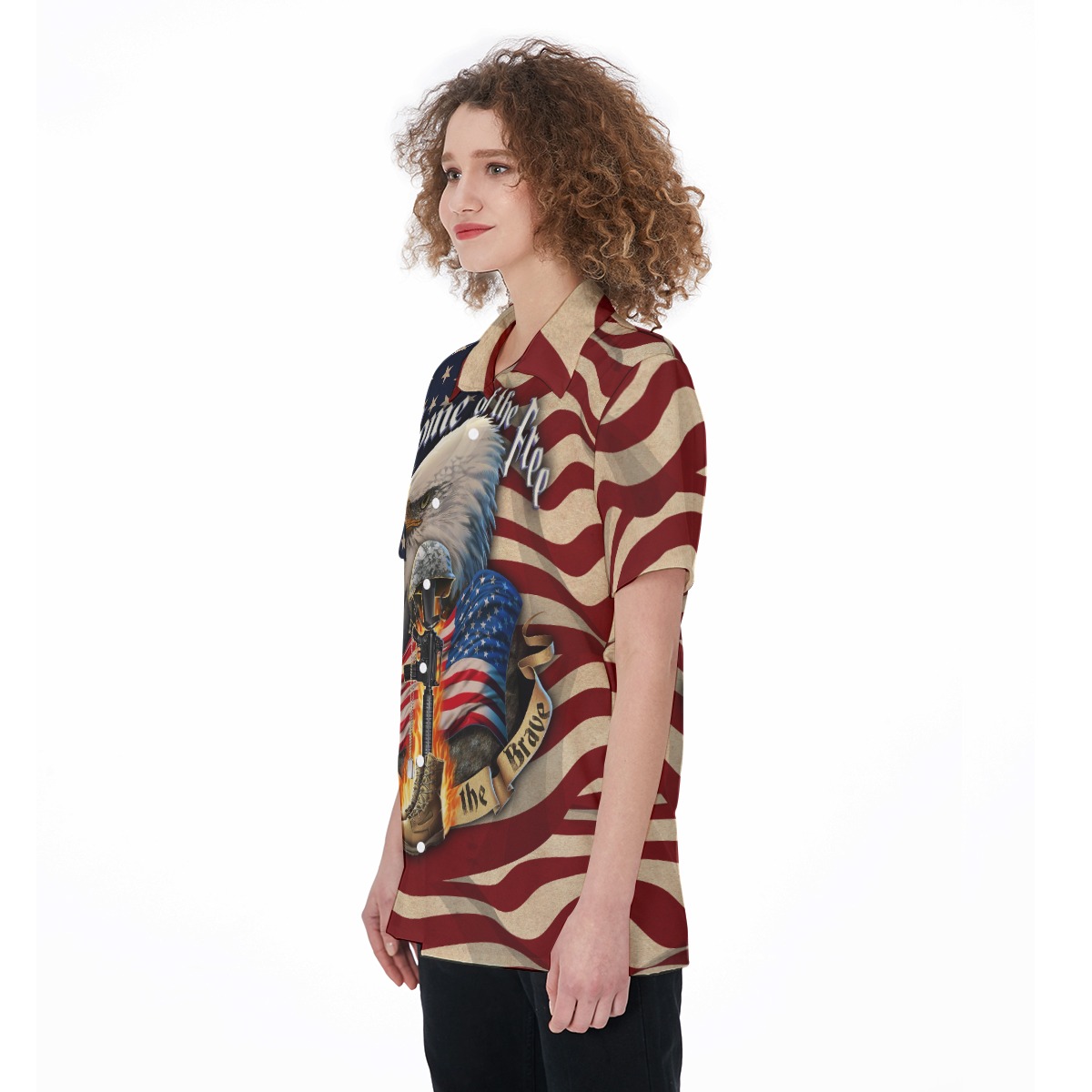 Patriotic American Eagle Hawaiian Shirt For Women