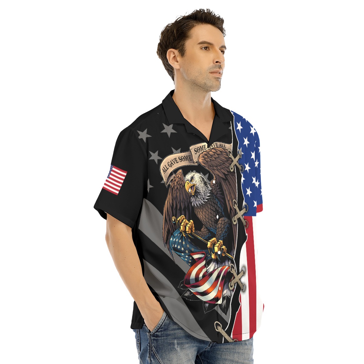American Eagle And Flag Patriotic Hawaiian Shirt