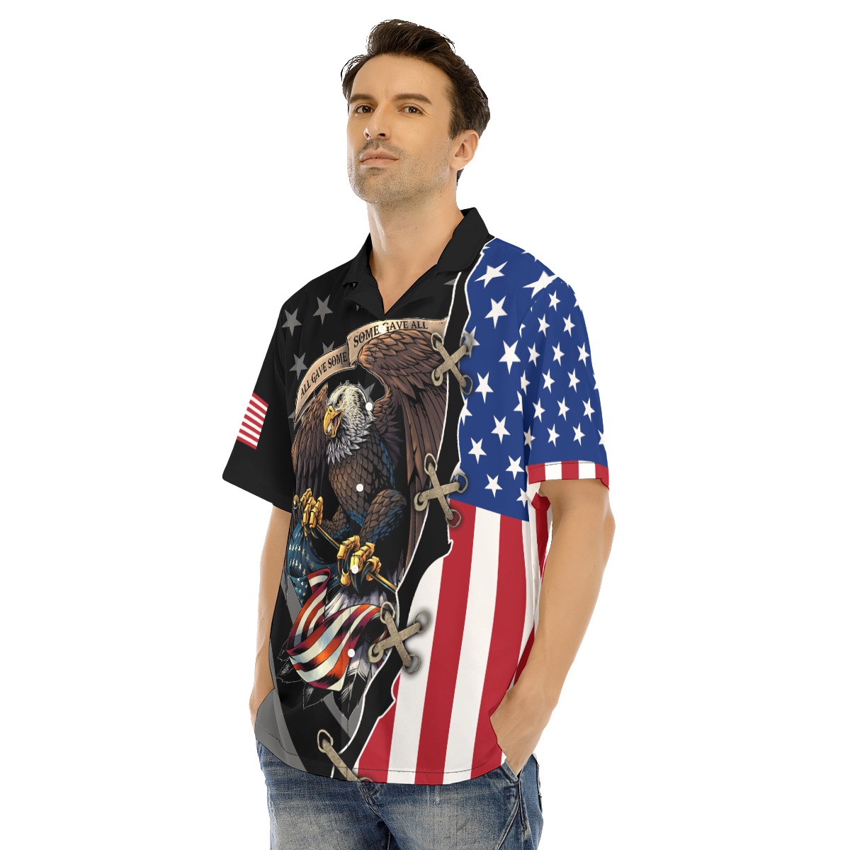 American Eagle And Flag Patriotic Hawaiian Shirt