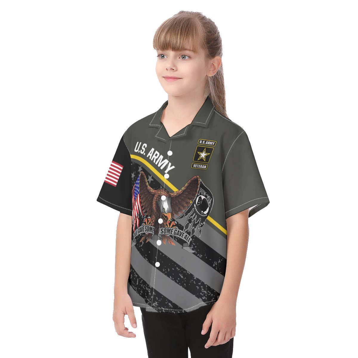 American Eagle Patriotic Hawaiian Shirt For Kids