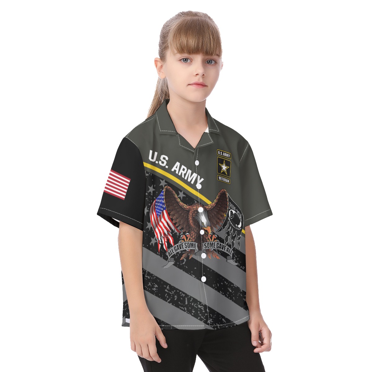 American Eagle Patriotic Hawaiian Shirt For Kids