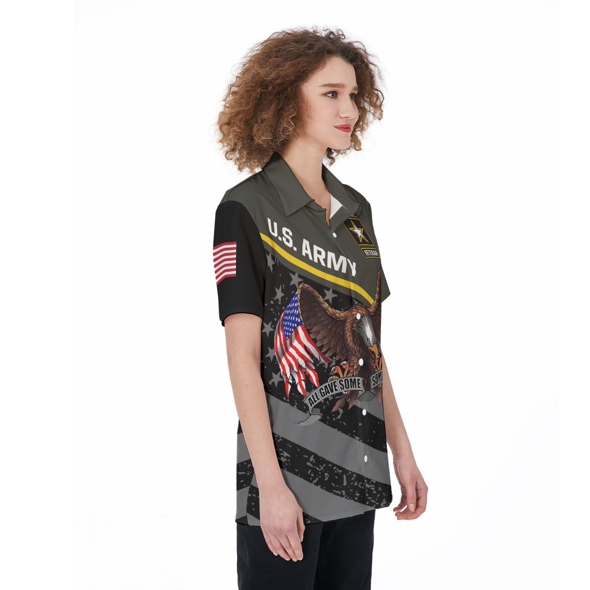 American Eagle Patriotic Hawaiian Shirt For Women