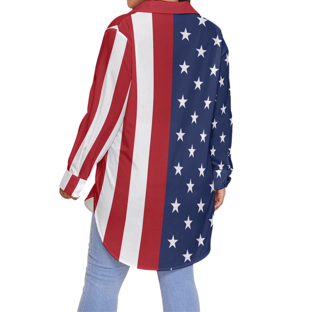 American Flag Plus Sized Shirt For Women