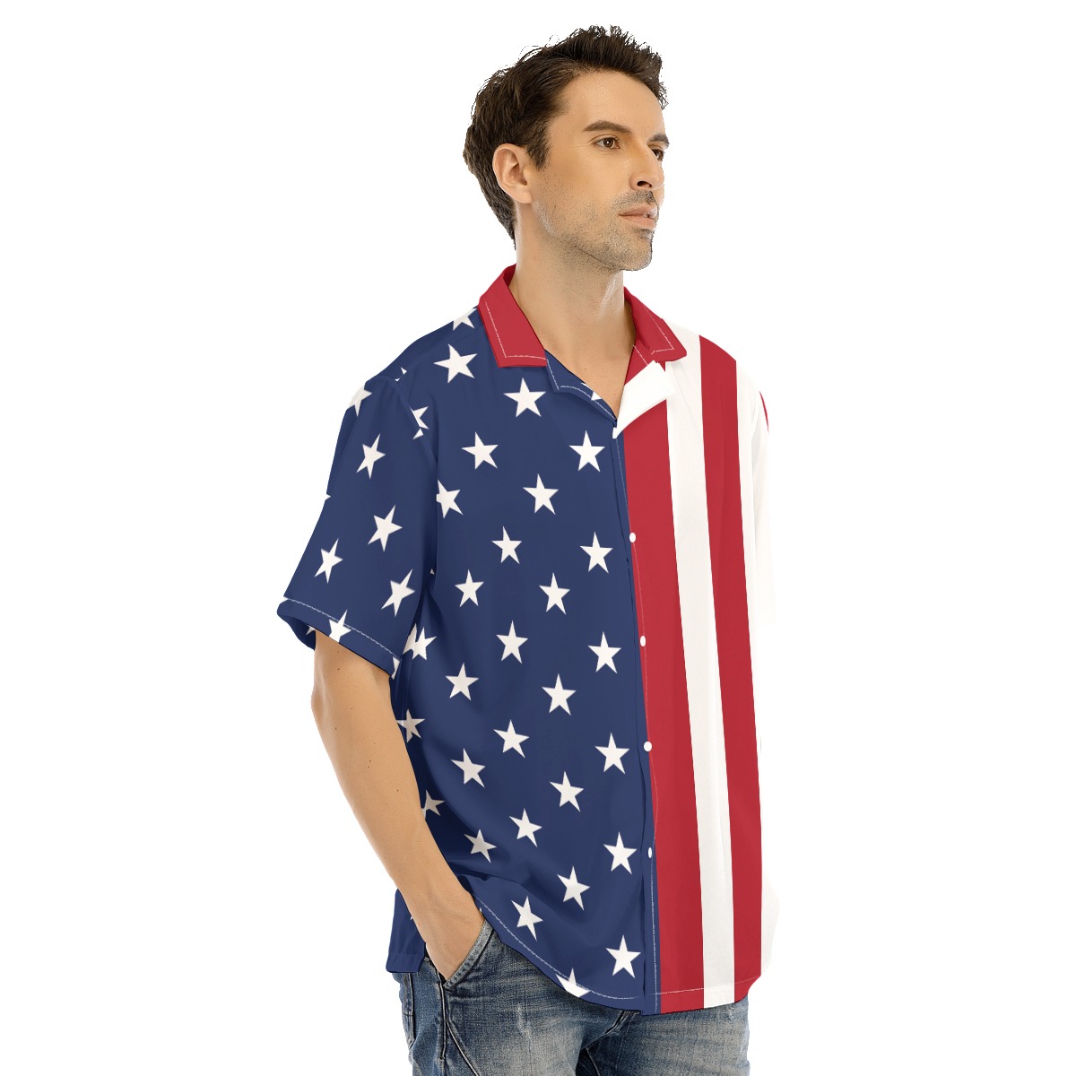 American Flag Men's Hawaiian Shirt