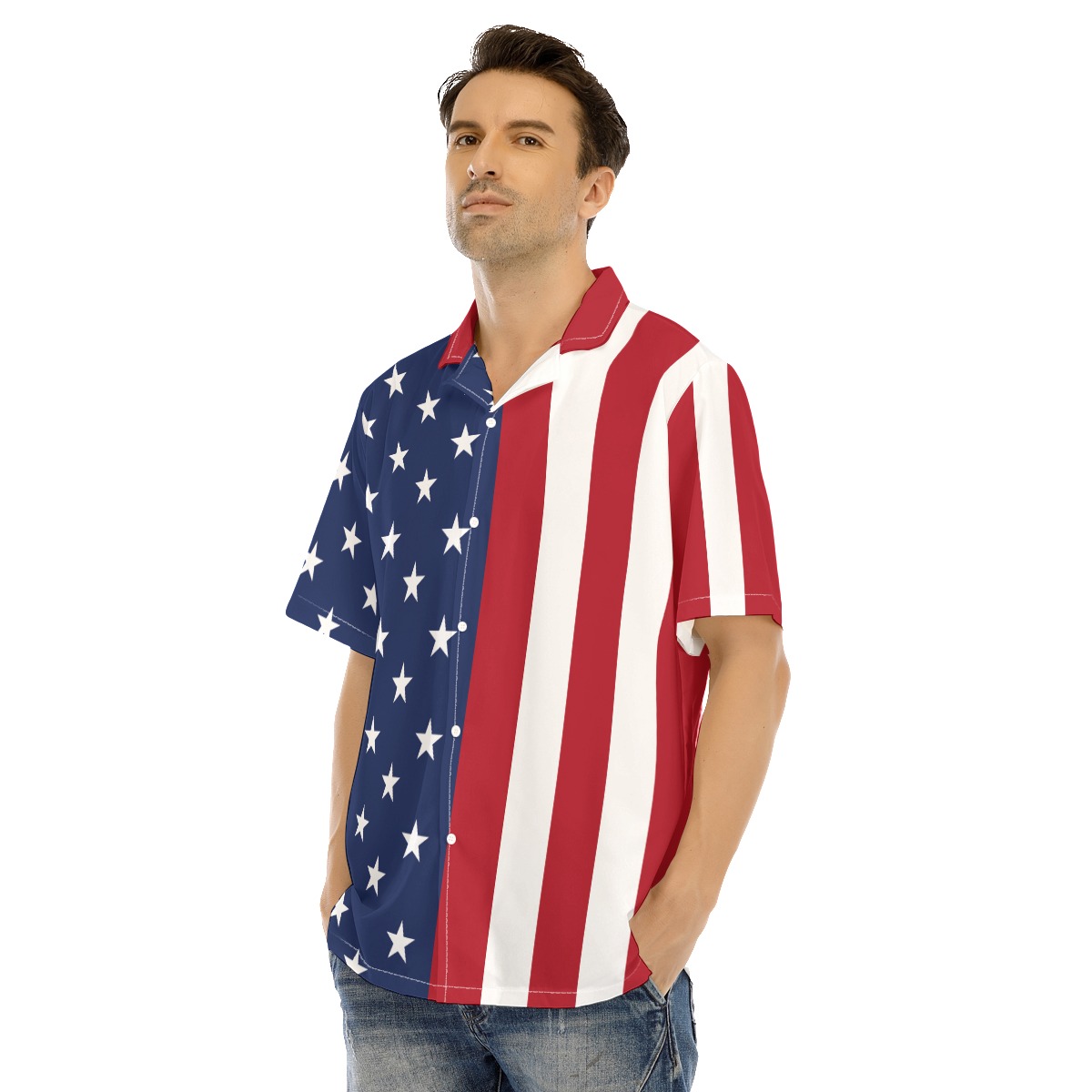 American Flag Men's Hawaiian Shirt