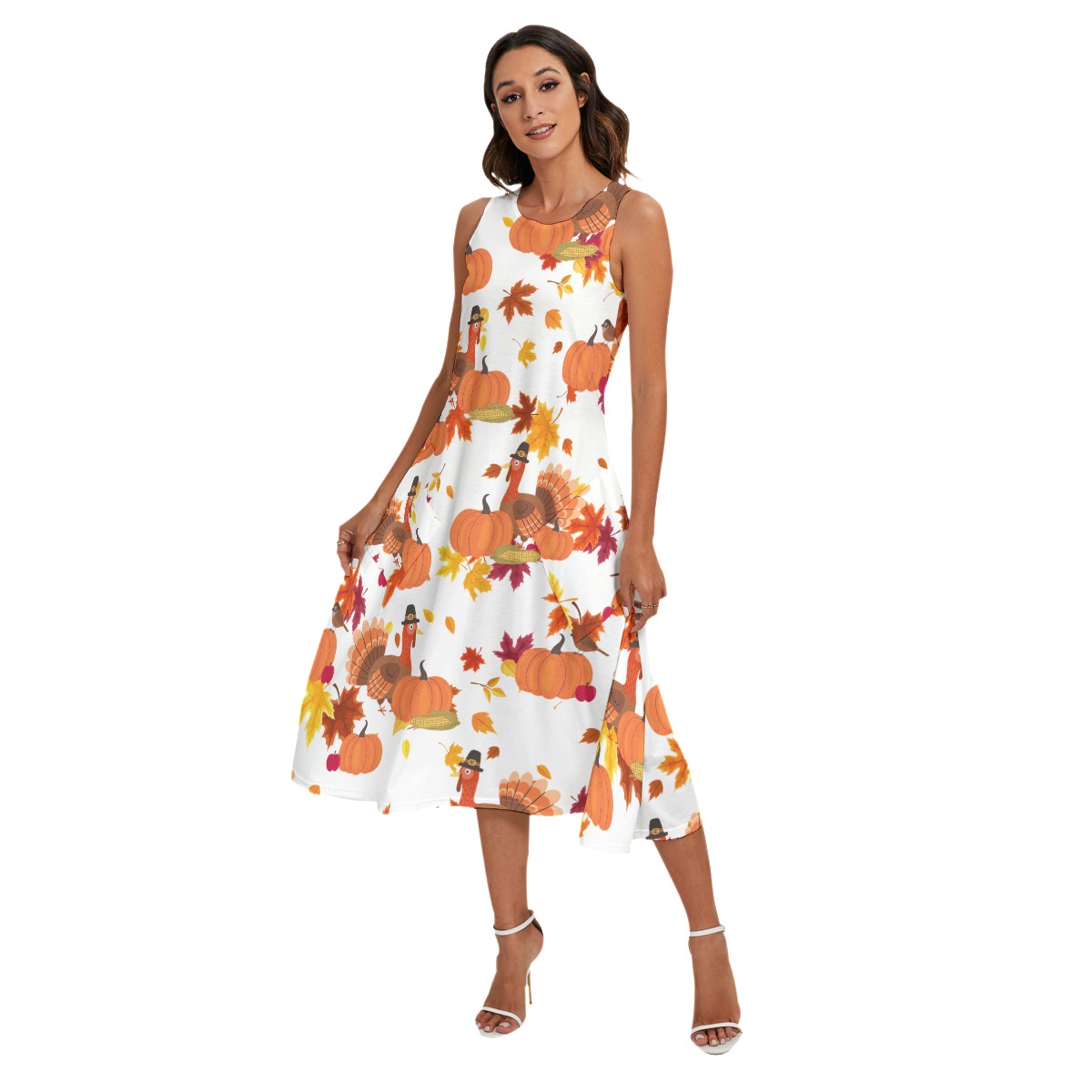 Thanksgiving Turkey Hawaiian Long Dress - variant image 1