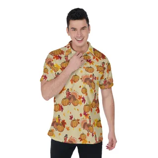 Men's Hawaiian Thanksgiving Polo Shirt