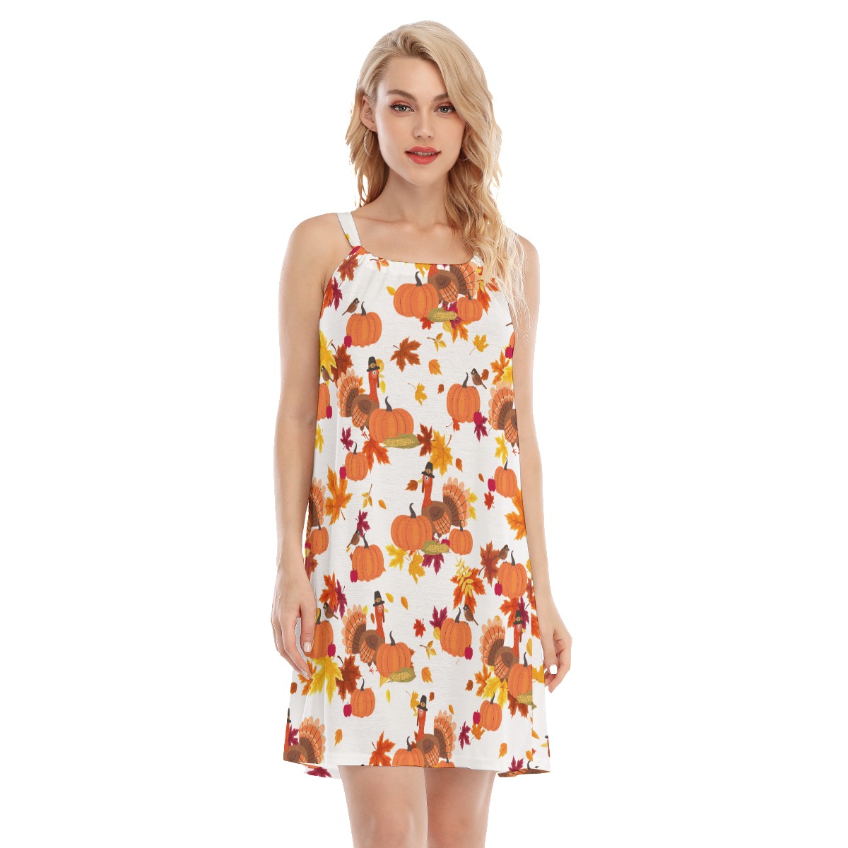 Cute Turkey Thanksgiving Hawaiian Cami Dress - variant image 1