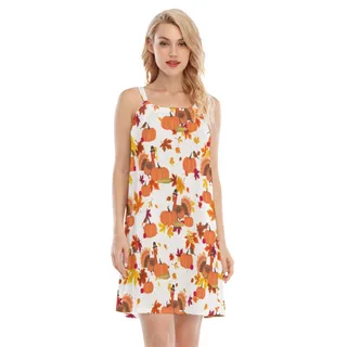 Cute Turkey Thanksgiving Hawaiian Cami Dress