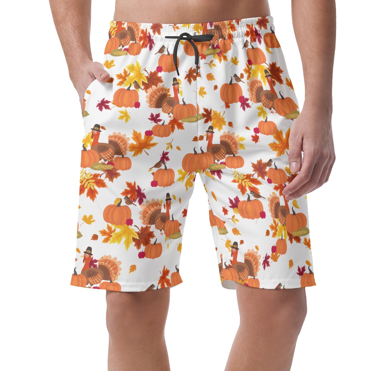 Thanksgiving Tukey Hawaiian Beach Shorts For Men - variant image 1