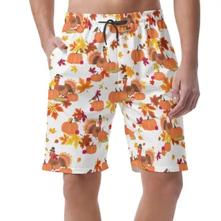 Thanksgiving Tukey Hawaiian Beach Shorts For Men